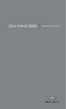 2014 Infiniti Qx80 Quick Reference Guide